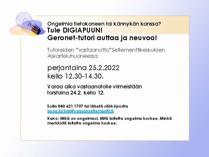 Mainos Geronet-tutoreista.